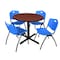 Cain Cain Round Table & Chair Set, Wood, Metal, Plastic Top, Cherry TB42RNDCH47BE - alternate 1
